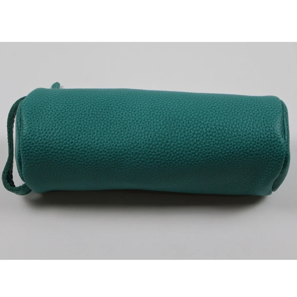 Portland Leather Goods Cylinder Pouch Teal Pebbled Leather Accessory